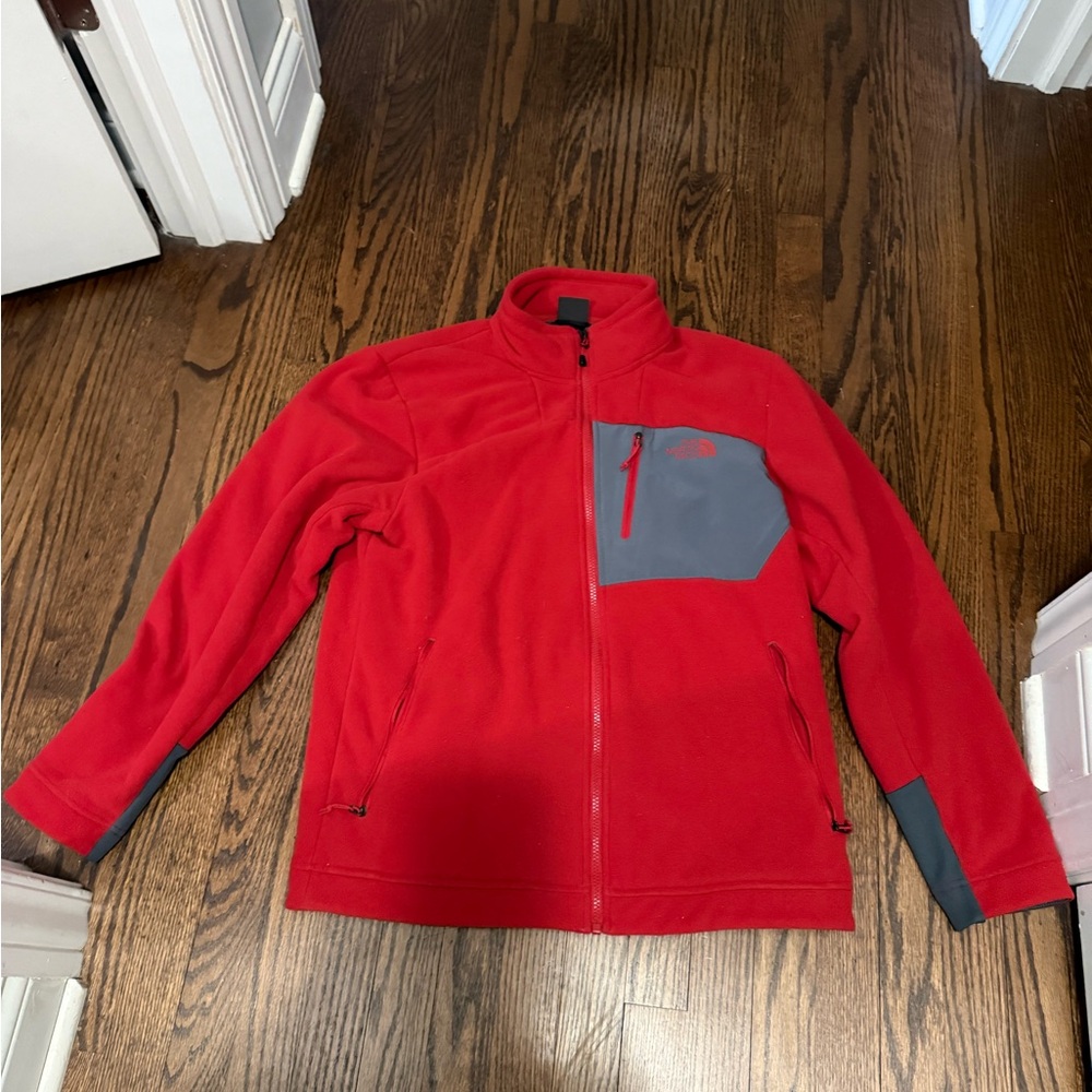 The North Face Red and Black Fleece Jacket